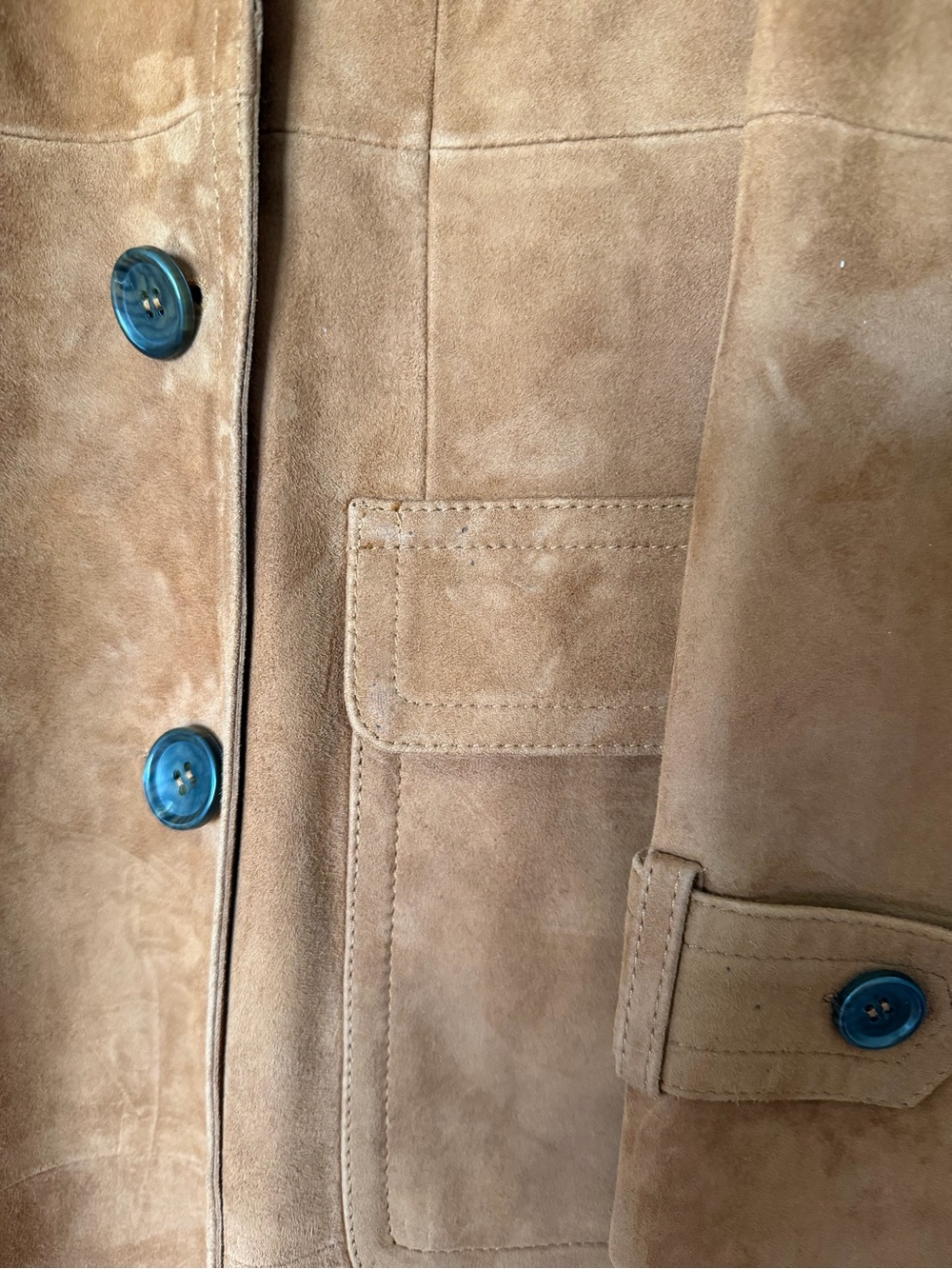 Talbots Brown Suede Double-Breasted Trench Coat - Picture 6 of 15